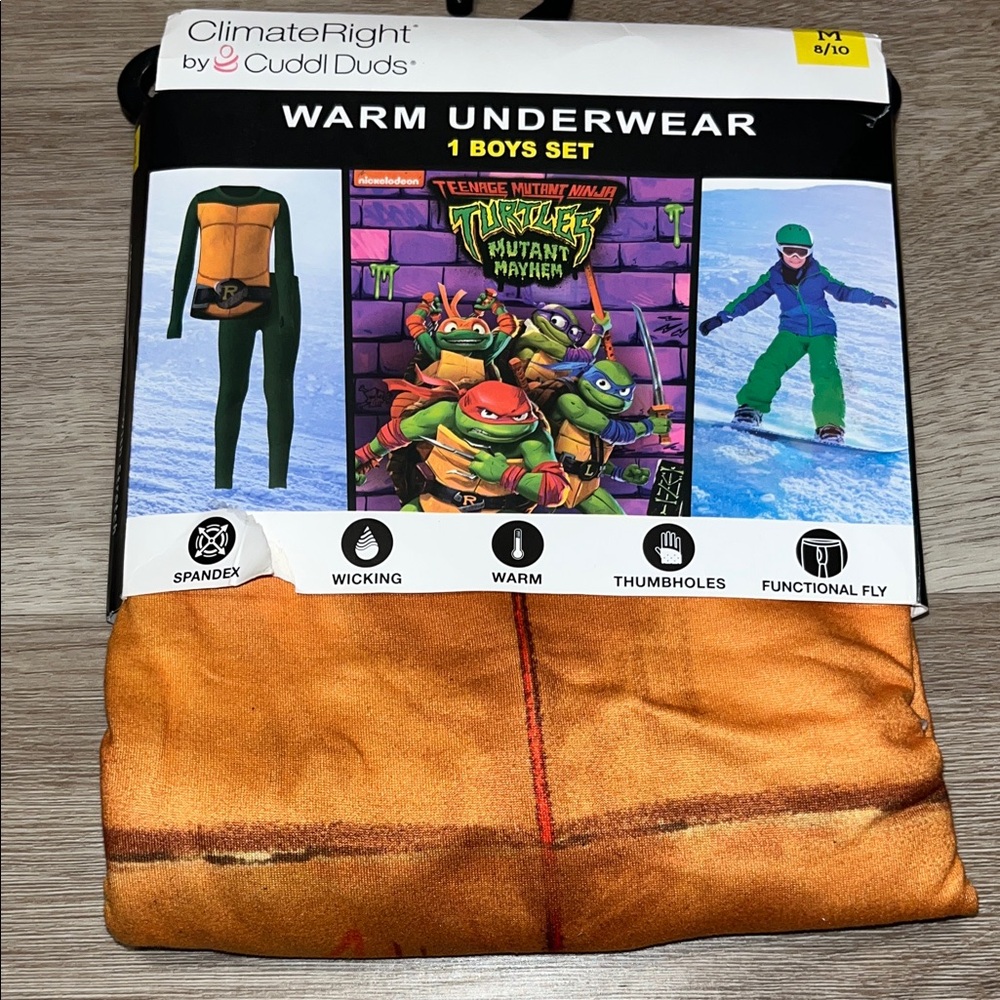 Teenage Mutant Ninja Turtles Boys Warm Underwear Set - Orange